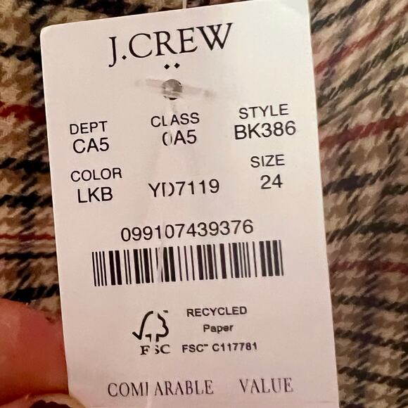 NWT J. Crew Factory Wool Blend Plaid Mini Skirt SZ 24 - Picture 8 of 9